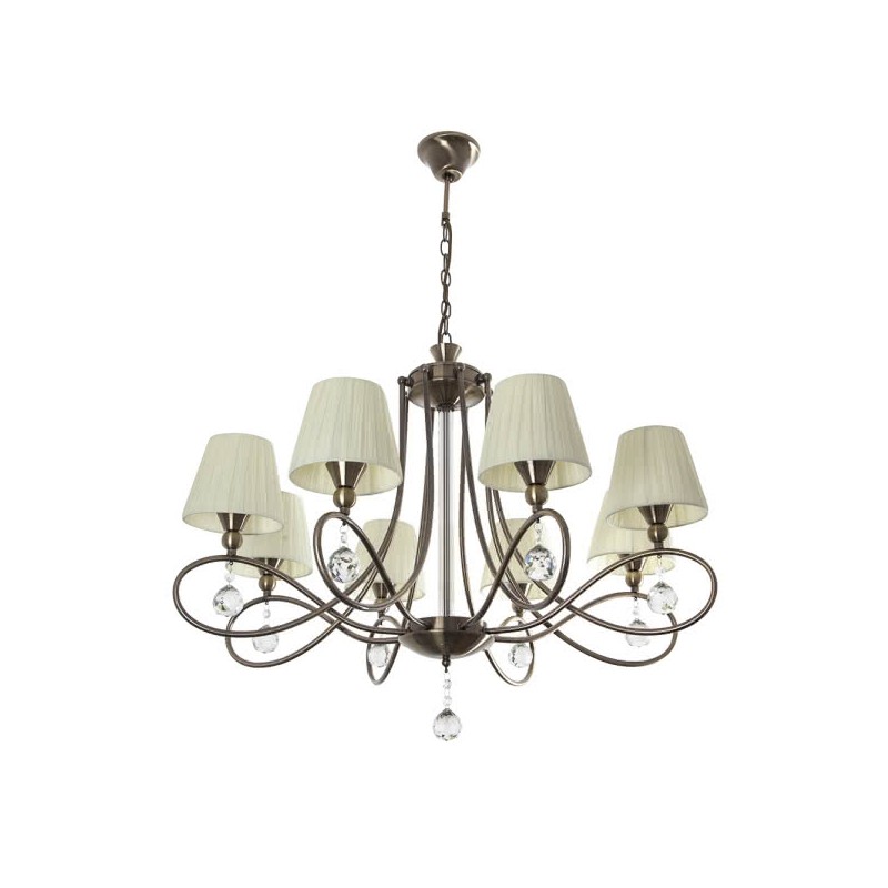 Lámpara Ottawa 8xE14 cuero Fabrilamp